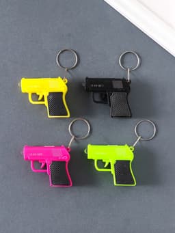 Фонарик брелок для ключей на кольце «Пистолет», 3×AG3, МИКС