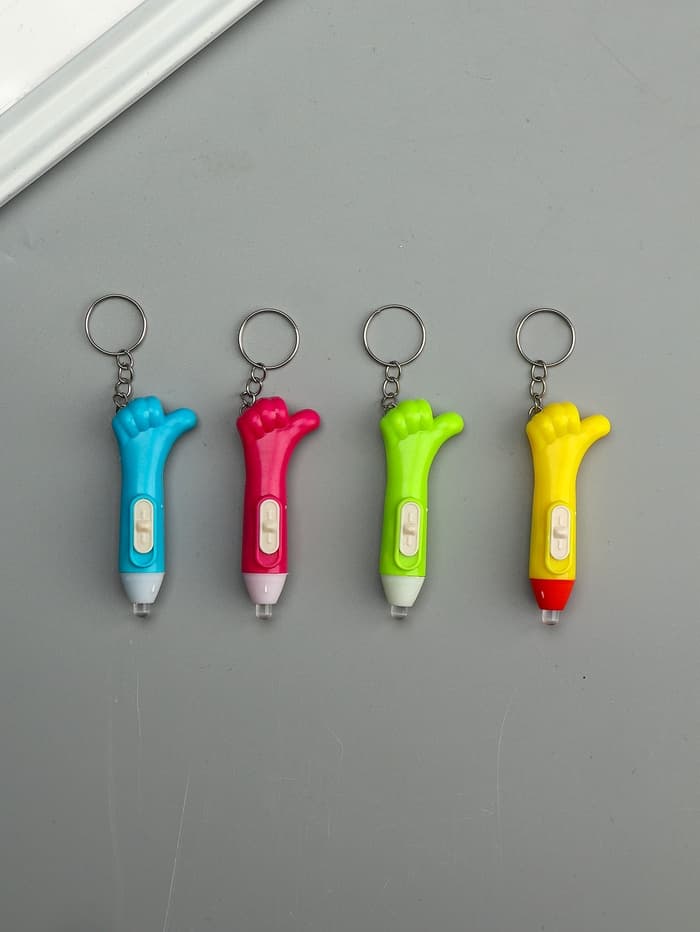 Фонарик брелок для ключей на кольце «Лайк», 3×AG3, МИКС