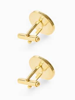 Запонки «Круг» линии, чёрные в золоте