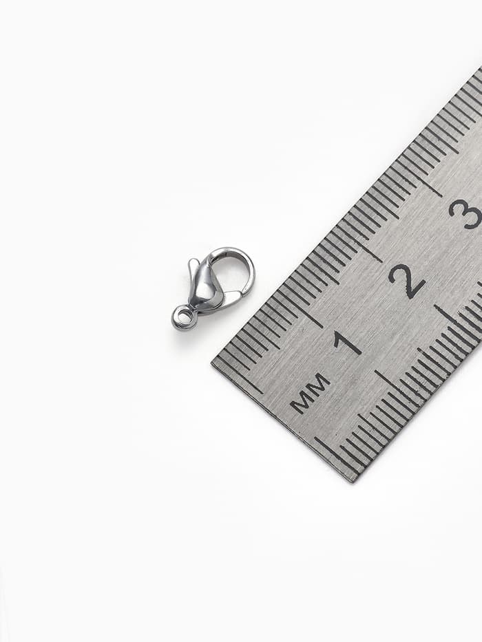 Замок карабин, 10 шт. 12×7 мм, цвет серебро