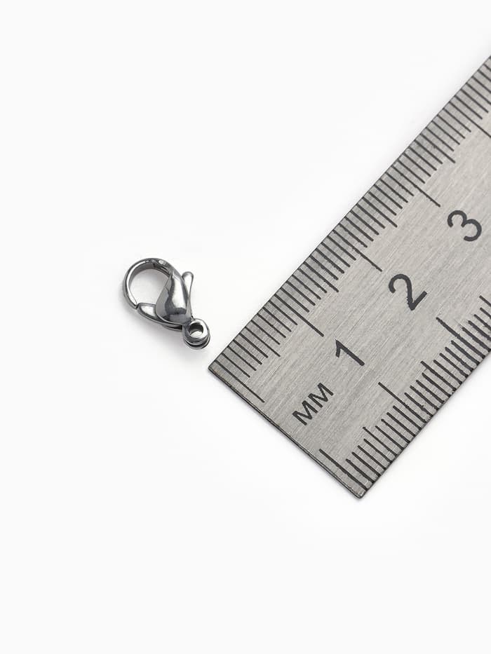 Замок карабин, 10 шт. 12×7 мм, цвет серебро