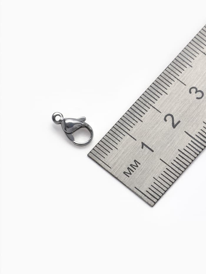 Замок карабин, 10 шт. 12×7 мм, цвет серебро