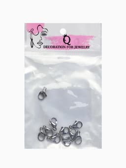 Замок карабин, 10 шт. 12×7 мм, цвет серебро