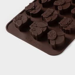 Форма для шоколада Доляна «Совы», силикон, 19×15 см, 12 ячеек (3.5×3.5×1.5 см), коричневая