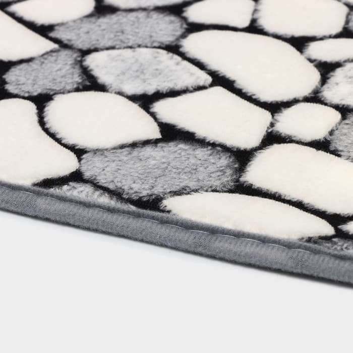 Коврики для ванной и туалета Доляна «Галька», 2 шт., 40×49 см, 50×80 см