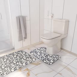 Коврики для ванной и туалета Доляна «Галька», 2 шт., 40×49 см, 50×80 см