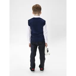 Жилет вязаный для мальчика Amarobaby Pure Love School, рост 134 см, синий