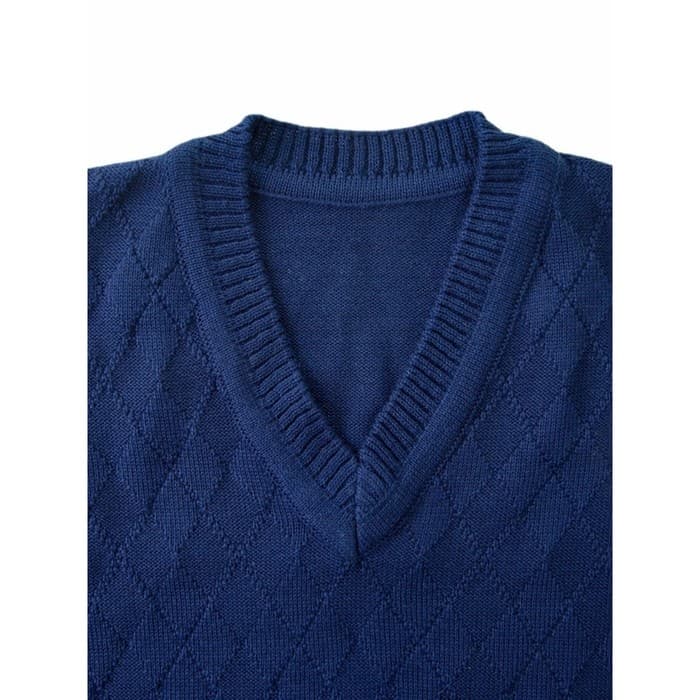 Жилет вязаный для мальчика Amarobaby Pure Love School, рост 134 см, синий