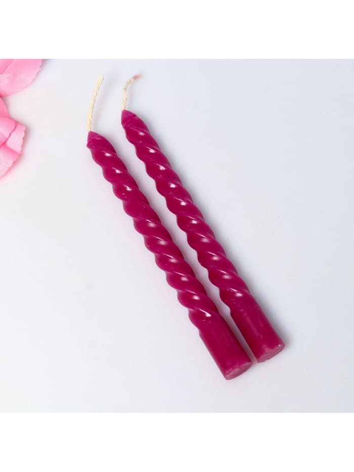 Набор свечей ароматических витых, 1.5×15 см, 2 шт., лаванда