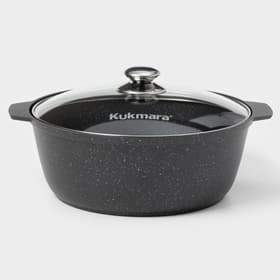 Кастрюля-жаровня KUKMARA, 5 л, d=28 см, антипригарное покрытие, литой алюминий, серая