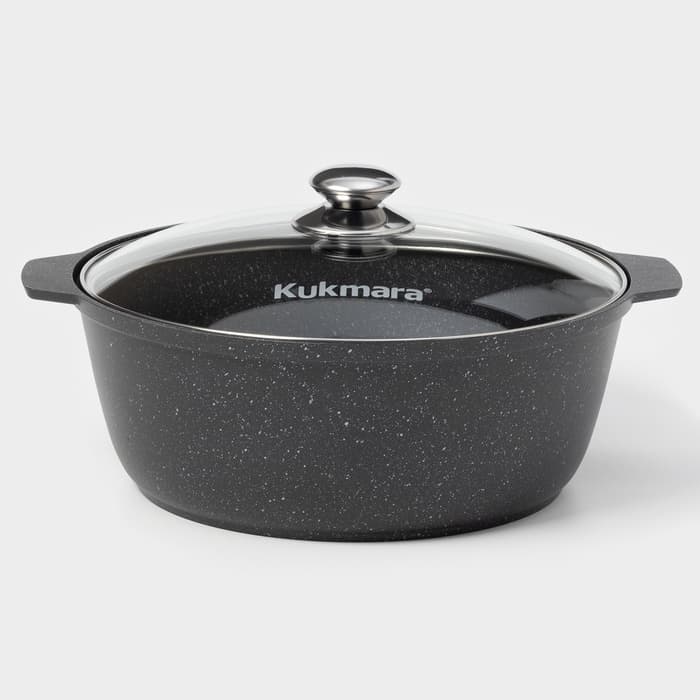 Кастрюля-жаровня KUKMARA, 5 л, d=28 см, антипригарное покрытие, литой алюминий, серая