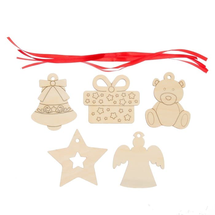 Набор для творчества «Роспись по дереву» 5 шт., с ленточкой