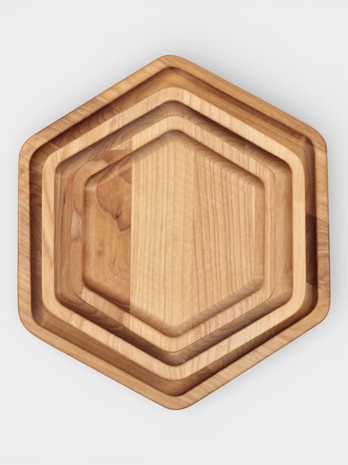 Подарочный набор посуды Adelica «Ромб», тарелки 3 шт., d=24 см, d=20 см, d=16 см, дерево берёза