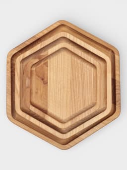 Подарочный набор посуды Adelica «Ромб», тарелки 3 шт., d=24 см, d=20 см, d=16 см, дерево берёза