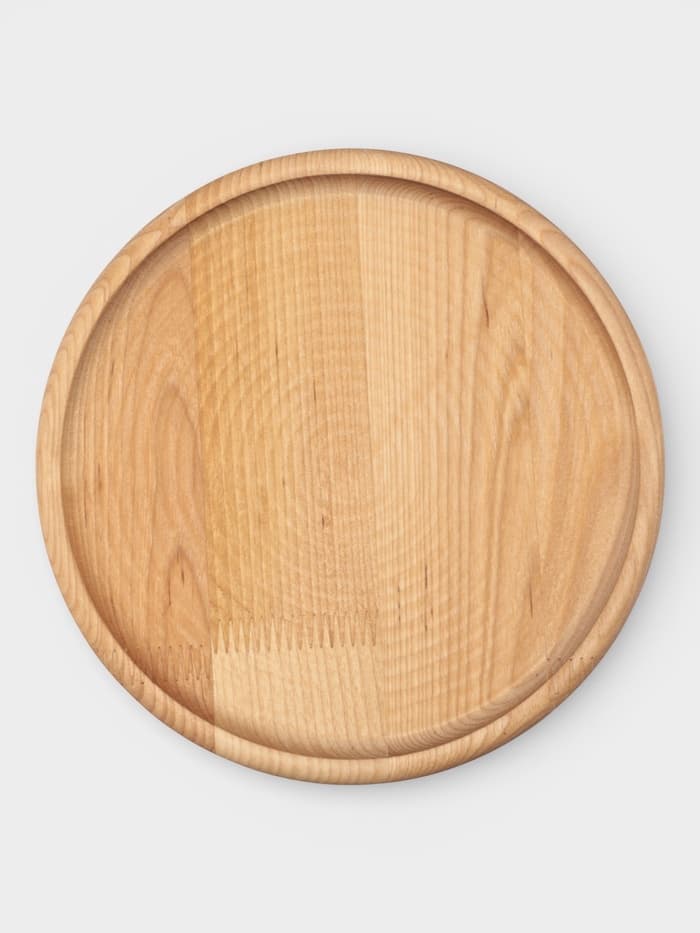 Подарочный набор посуды Adelica «Бари», доска разделочная d=25 см, блюдо для подачи d=24 см, менажница 3 секции d=20 см, подставка, дерево берёза