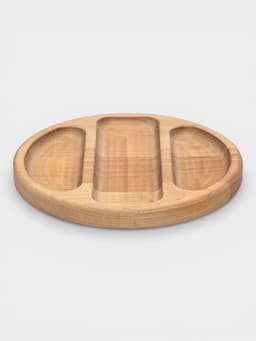 Подарочный набор посуды Adelica «Бари», доска разделочная d=25 см, блюдо для подачи d=24 см, менажница 3 секции d=20 см, подставка, дерево берёза