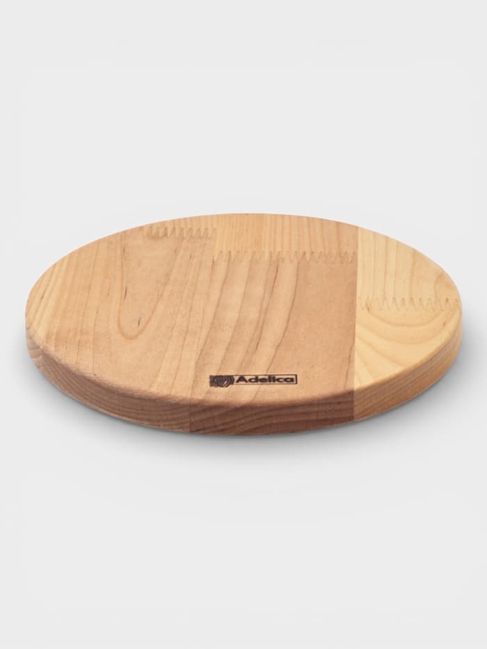 Подарочный набор посуды Adelica «Бари», доска разделочная d=25 см, блюдо для подачи d=24 см, менажница 3 секции d=20 см, подставка, дерево берёза
