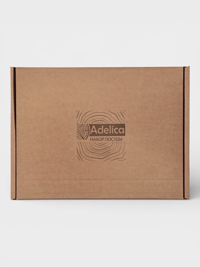 Подарочный набор посуды Adelica «Бари», доска разделочная d=25 см, блюдо для подачи d=24 см, менажница 3 секции d=20 см, подставка, дерево берёза