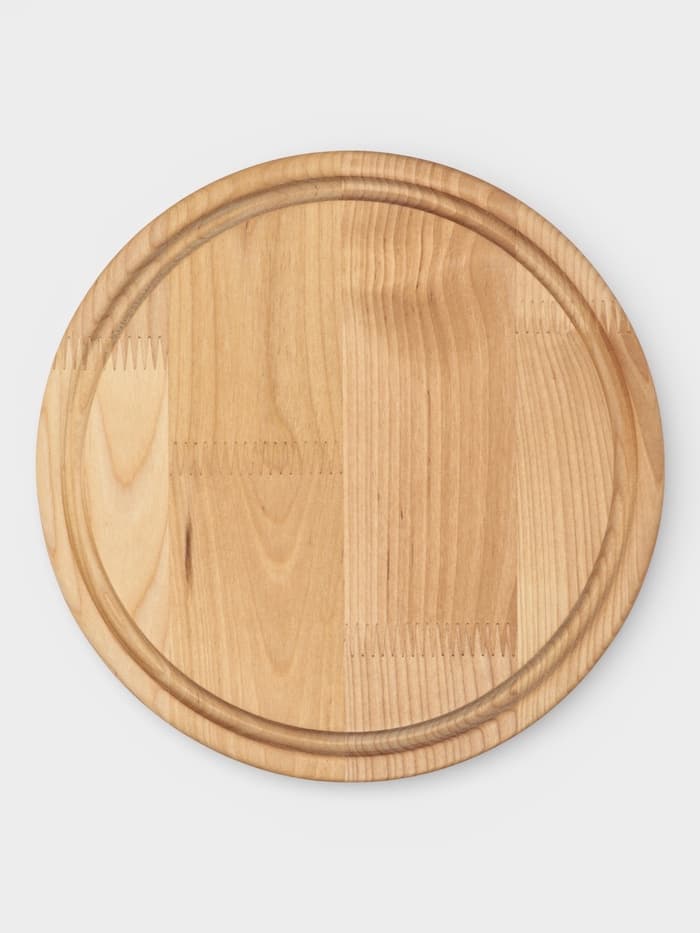 Подарочный набор посуды Adelica «Бари», доска разделочная d=25 см, блюдо для подачи d=24 см, менажница 3 секции d=20 см, подставка, дерево берёза