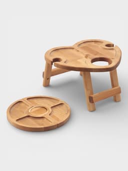 Подарочный набор посуды Adelica «С любовью», столик для вина d=32 см, менажница d=25 см, подсвечник d=8 см, дерево берёза