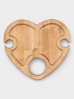 Подарочный набор посуды Adelica «С любовью», столик для вина d=32 см, менажница d=25 см, подсвечник d=8 см, дерево берёза