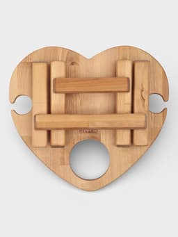 Подарочный набор посуды Adelica «С любовью», столик для вина d=32 см, менажница d=25 см, подсвечник d=8 см, дерево берёза