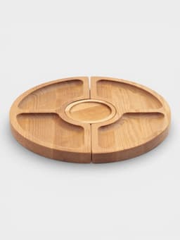 Подарочный набор посуды Adelica «С любовью», столик для вина d=32 см, менажница d=25 см, подсвечник d=8 см, дерево берёза