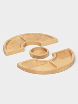 Подарочный набор посуды Adelica «Винный», столик для вина d=32 см, менажница d=25 см, подсвечник d=8 см, дерево берёза