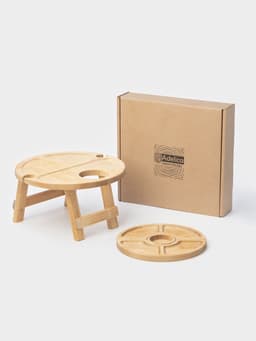 Подарочный набор посуды Adelica «Винный», столик для вина d=32 см, менажница d=25 см, подсвечник d=8 см, дерево берёза