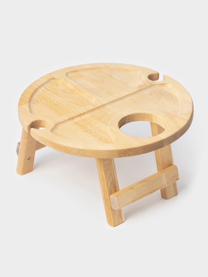 Подарочный набор посуды Adelica «Винный», столик для вина d=32 см, менажница d=25 см, подсвечник d=8 см, дерево берёза