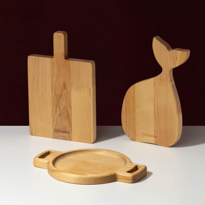 Подарочный набор посуды Adelica, 3 предмета: доски разделочные, для подачи, дерево берёза