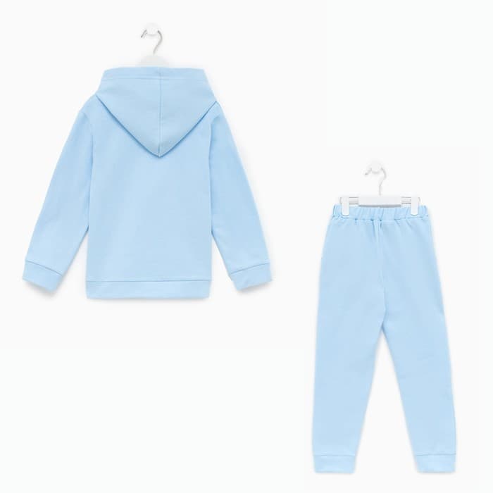 Костюм детский (толстовка, брюки) с НАЧЁСОМ, цвет св.голубой, рост 86 см