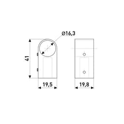 Держатель рейлинга стандарт 307, d=16 мм, Z-1 d=16
