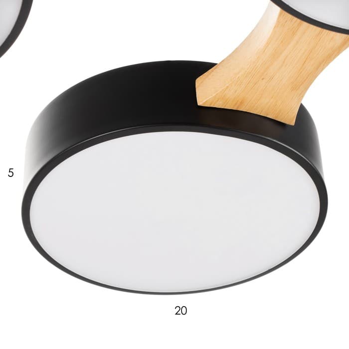 Люстра «Пиатти» 4 LED 96 Вт 3000-6000К черный 65×48×5 см BayerLux