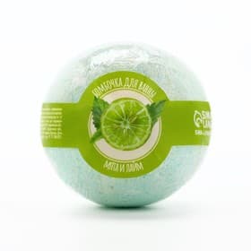 Бомбочка для ванны, 120 г, аромат мяты и лайма, Кладовая красоты