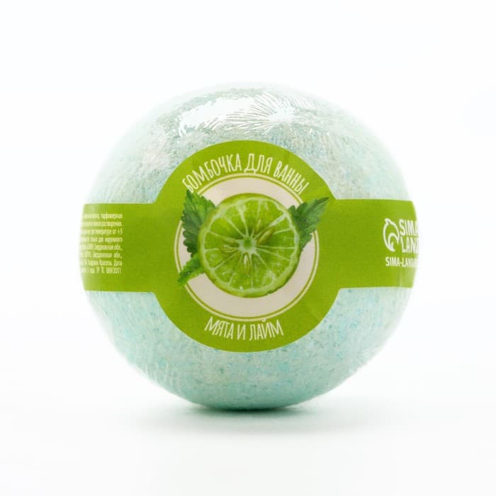 Бомбочка для ванны, 120 г, аромат мяты и лайма, Кладовая красоты