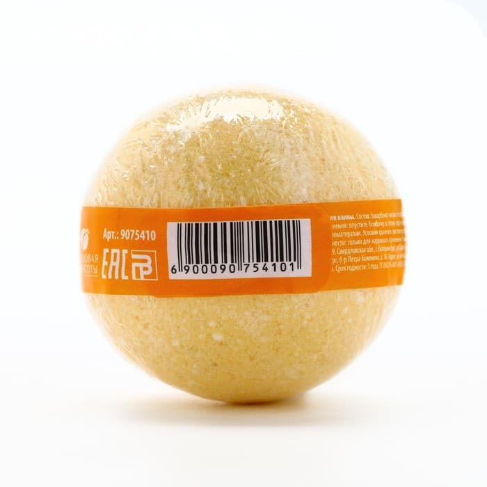 Бомбочка для ванны, 120 г, аромат медовый, КЛАДОВАЯ КРАСОТЫ