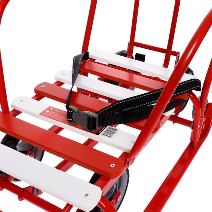 Санки детские с колёсами «Тимка 5 универсал», с ручкой, цвет алый