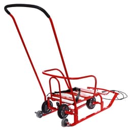 Санки детские с колёсами «Тимка 5 универсал», с ручкой, цвет алый