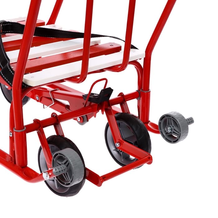 Санки детские с колёсами «Тимка 5 универсал», с ручкой, цвет алый