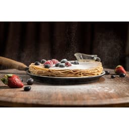 Сковорода блинная литая Magma, d=22 см, h=1.5 см, деревянная ручка, индукция, чугун, чёрная