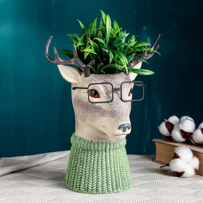 Ваза для цветов «Олень в очках», 22×15×26 см