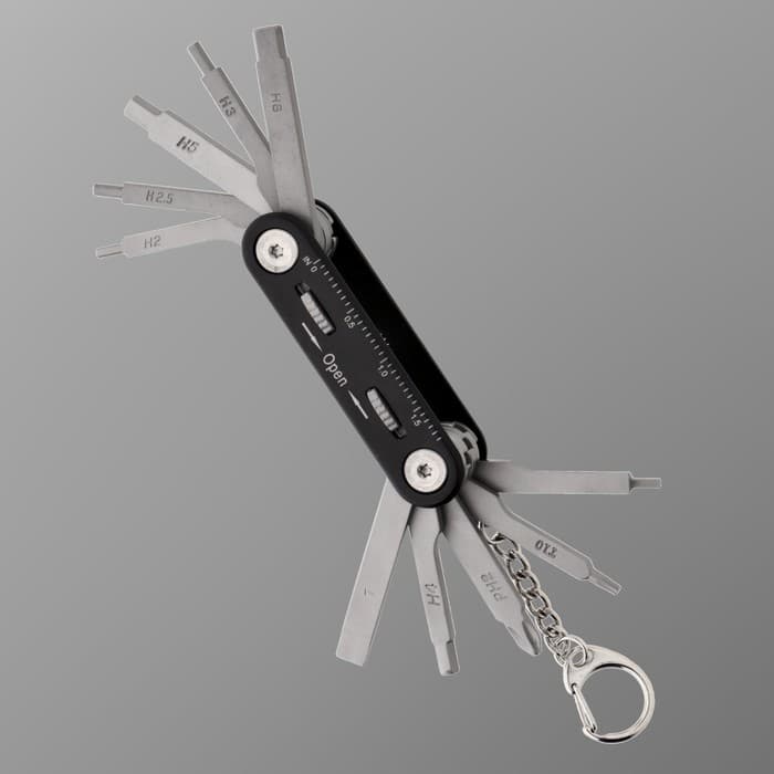 Мультитул 11 в1: отвёртки, ключи, линейка, черный