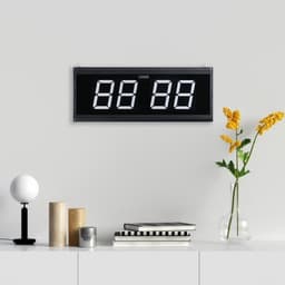 Часы электронные настенные «Соломон», будильник, 48×19×3 см, белая индикация