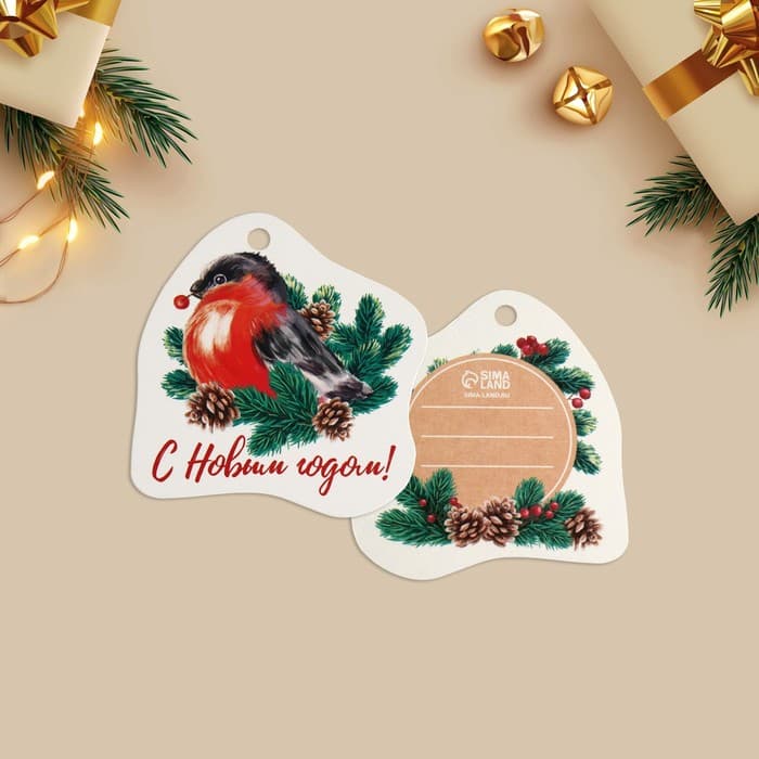 Открытка-шильдик на подарок «Новогодний», МИКС