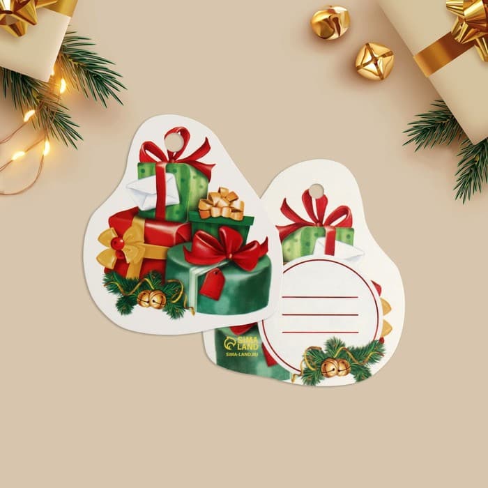 Открытка-шильдик на подарок «Новогодний», МИКС