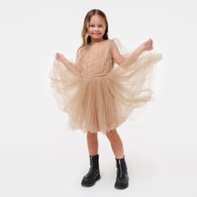 Платье нарядное для девочки KAFTAN, бежевое, рост 98-104 см