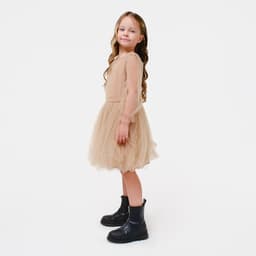 Платье нарядное для девочки KAFTAN, бежевое, рост 98-104 см