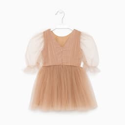 Платье нарядное для девочки KAFTAN, бежевое, рост 98-104 см