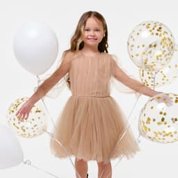 Платье нарядное для девочки KAFTAN, бежевое, рост 98-104 см